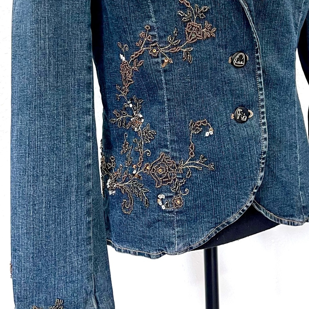 Casual Corner Blue and Brown Jean Jacket Classic‎ Design 2